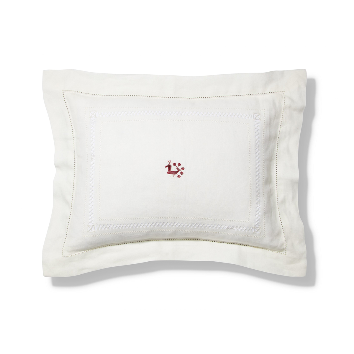 Small Ivory White Diamond Stitch Pillowcase