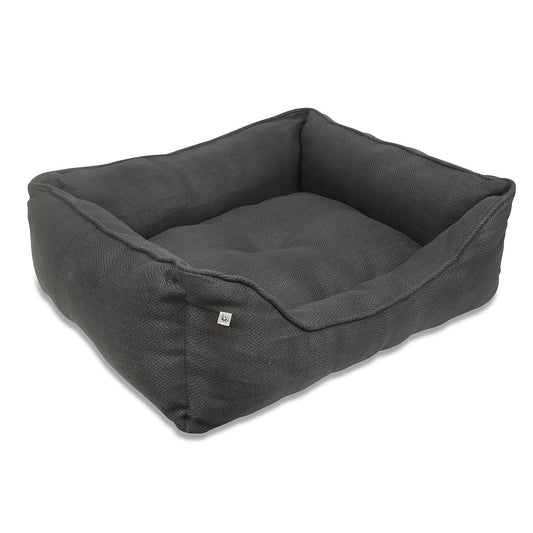 Dog Bed Herringbone Charcoal