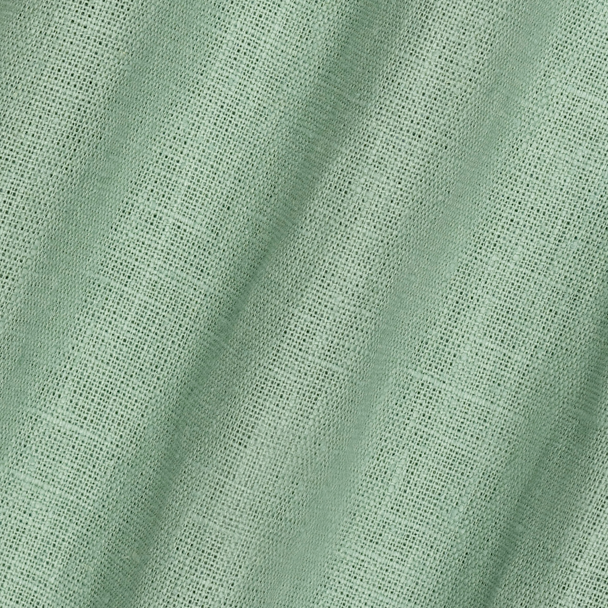 detail image of light weight plain linen duck egg