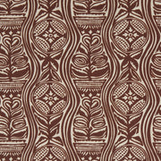 Paper-Backed Dacha Printed Linen Wallcovering in Tobacco/Natural