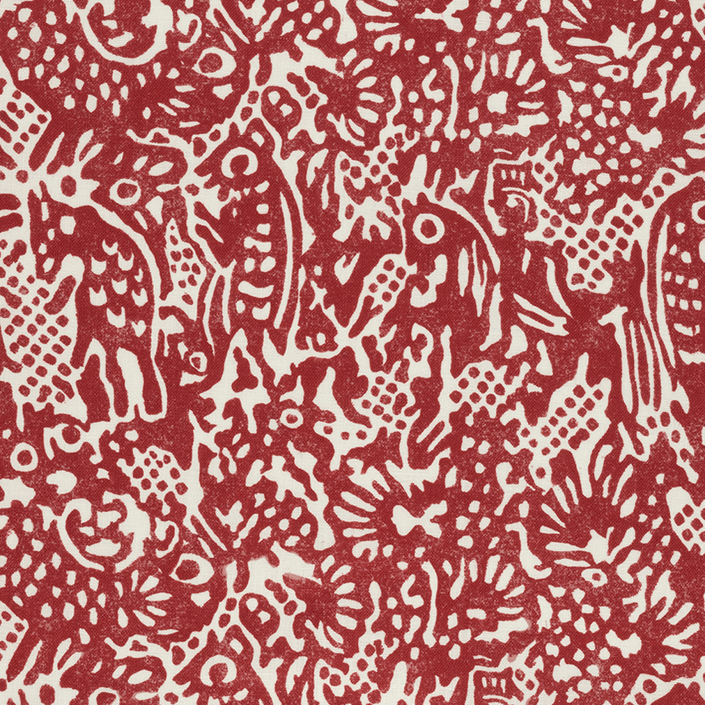 Alyosha Dual Use Archive Print in Volga Red and Ivory White