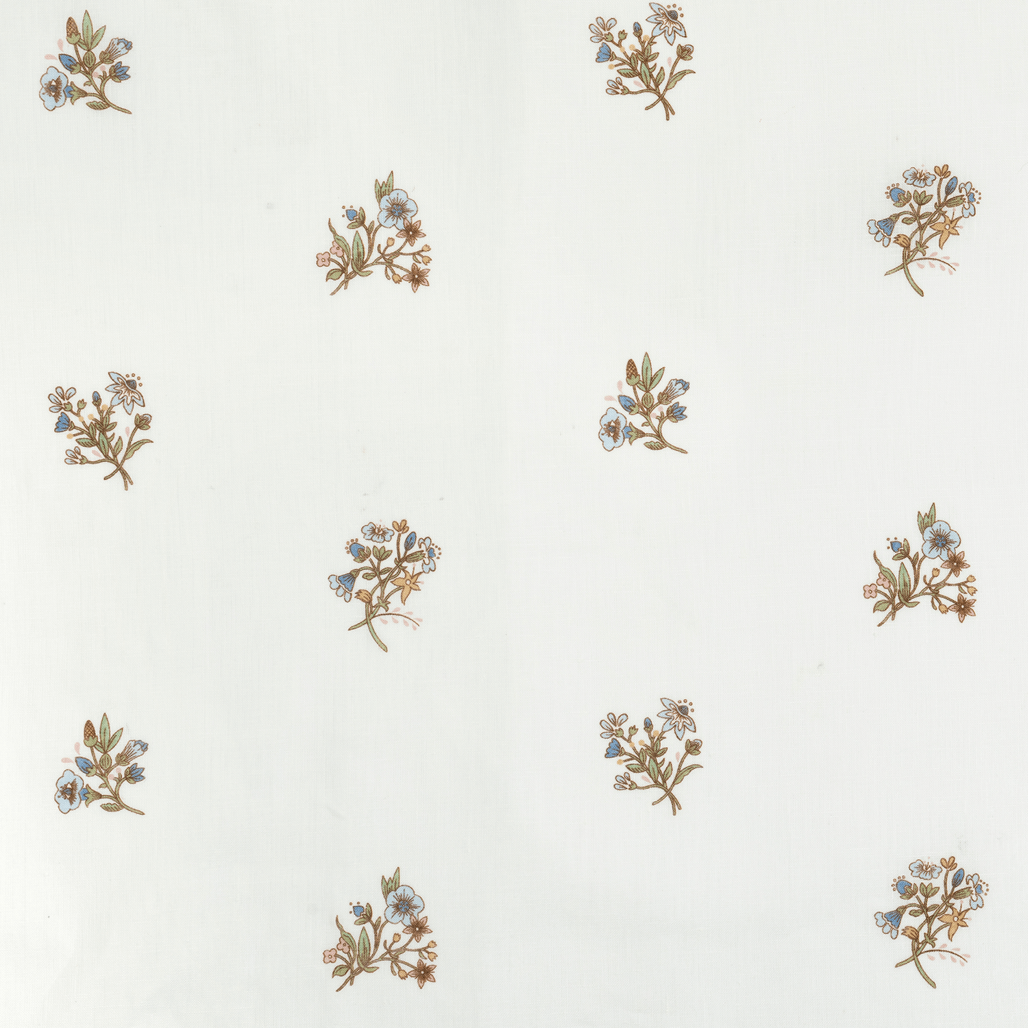 Flax & Field Posy Printed Voile Linen Multi/Ivory White