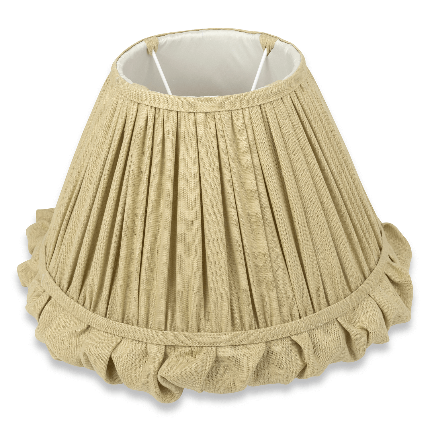 Pale Gold Empire Lampshade with Ruffle Detail