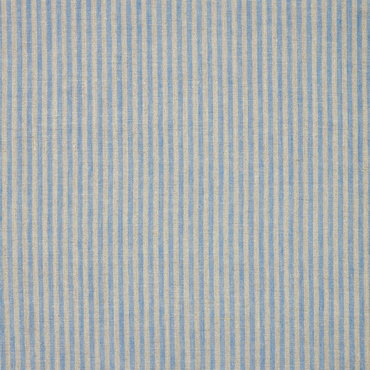 Sample - Narrow Stripe Linen Cornflower Blue/Natural