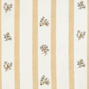 Paper-Backed Flax & Field Posy Stripe Printed Linen Wallcovering Ochre/Pale Oyster