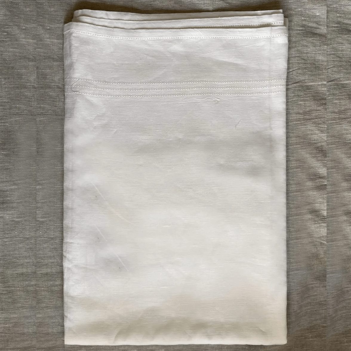 Hemstitch Tablecloth Ivory White