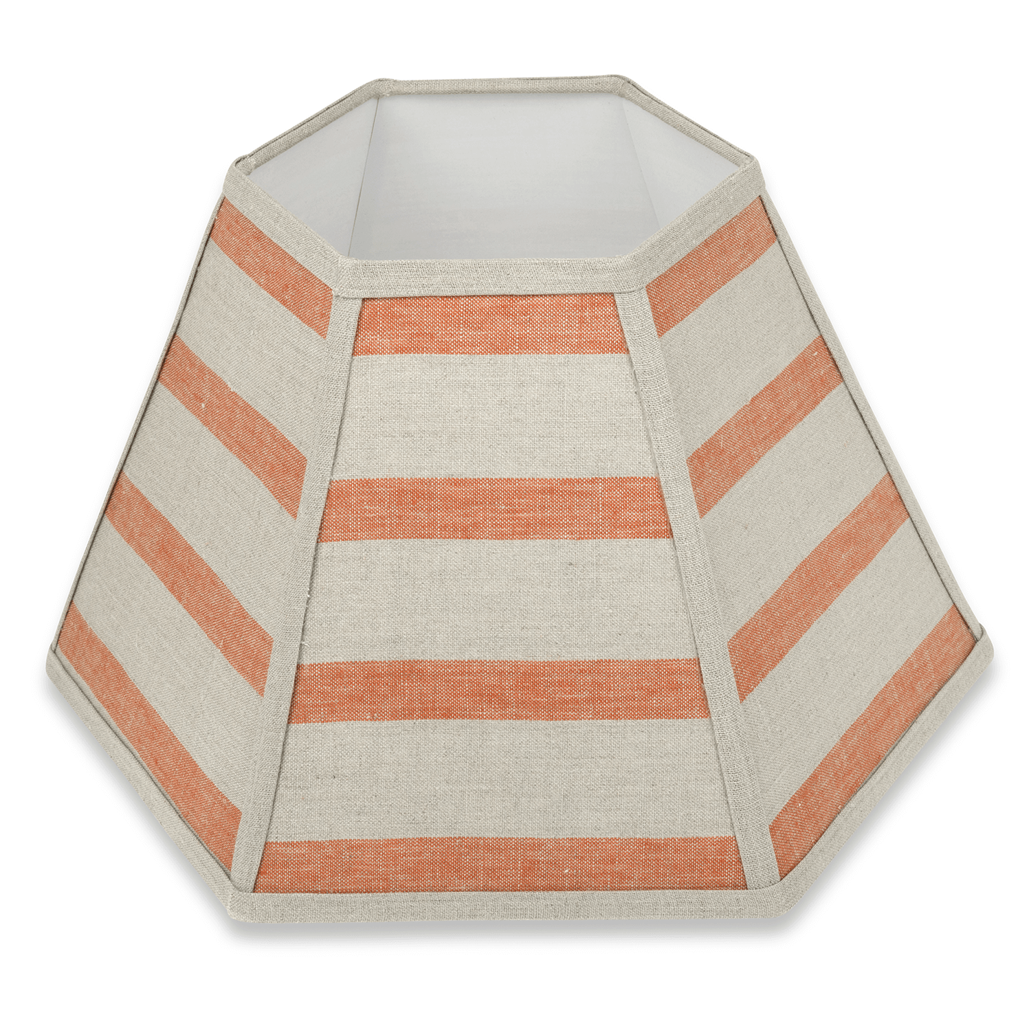 Hexagonal Lampshade in Bold Stripe Linen