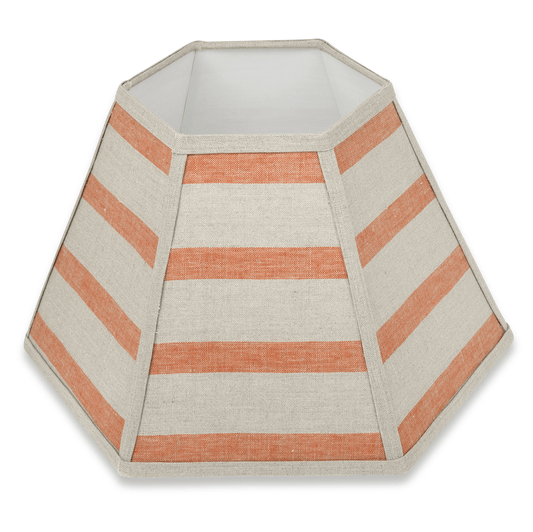 Hexagonal Lampshade in Bold Stripe Linen