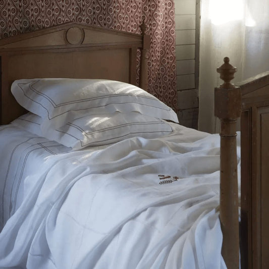 Ladder Stitch Squares Bed Cover