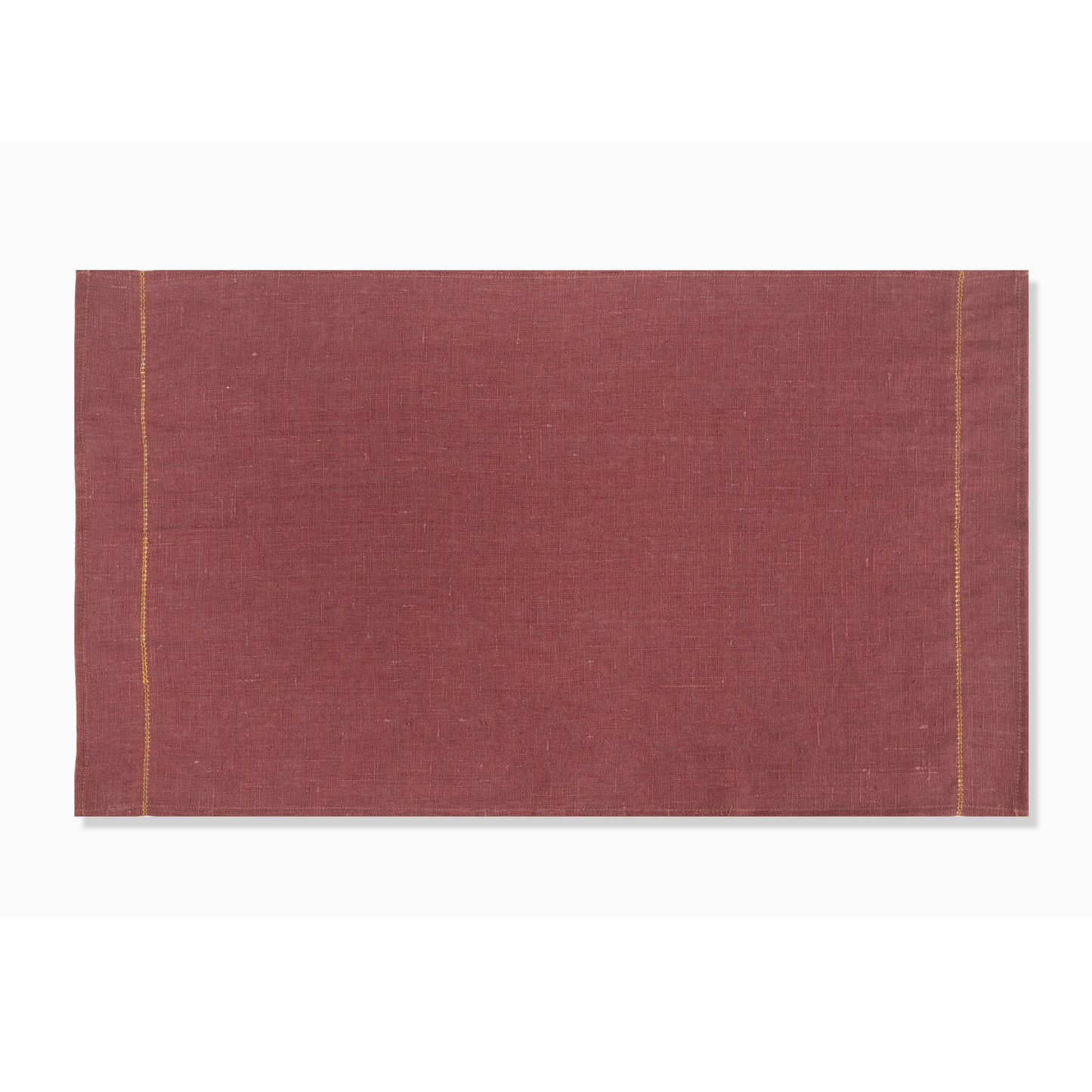 Marsala hand towel with ochre hemstitch