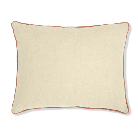 Pale Gold Cushion with Sirin Terracotta Trim
