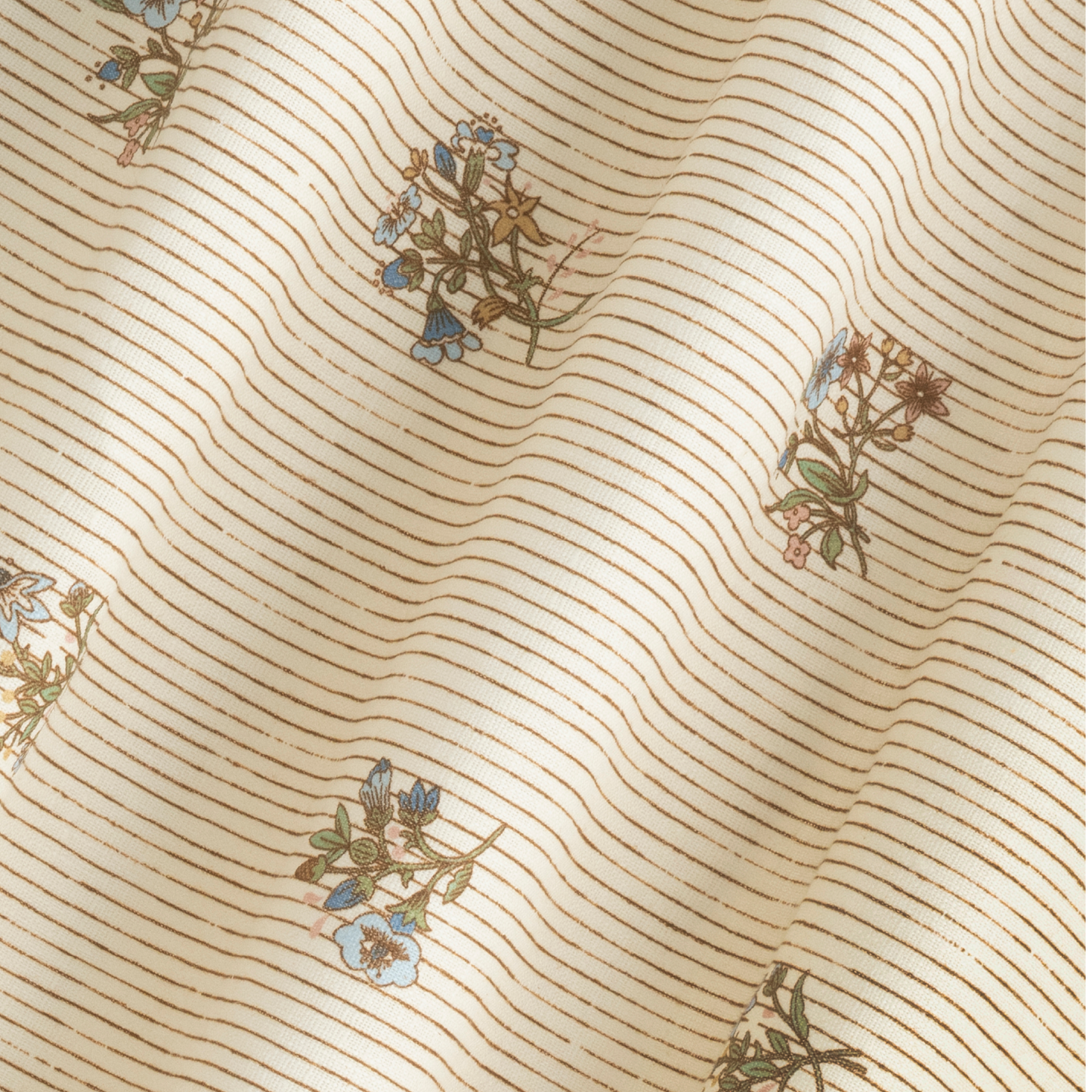 Flax & Field Posy Pinstripe Dual Use Printed Linen Multi/Oyster