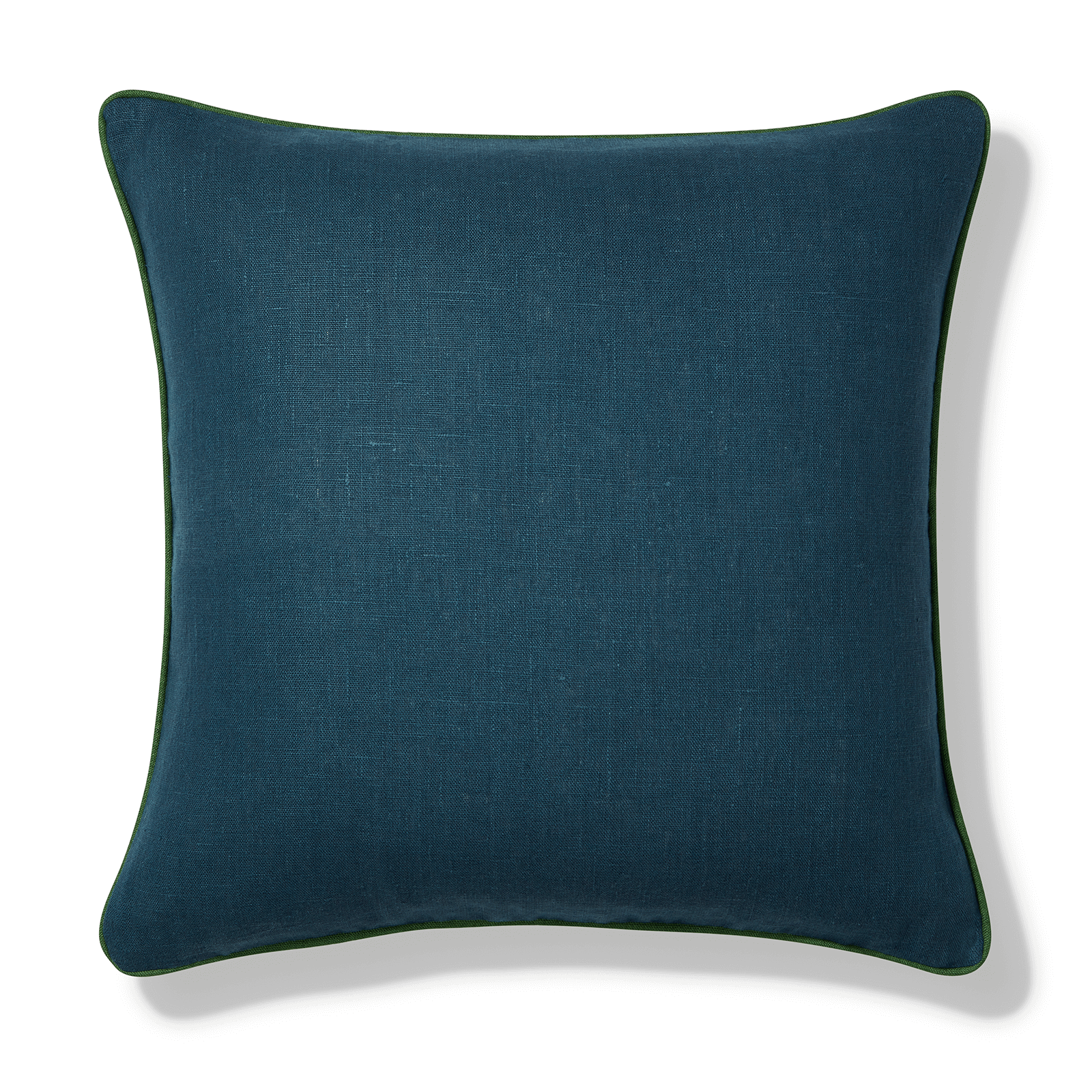 Prussian Blue Emerald Trim Cushion