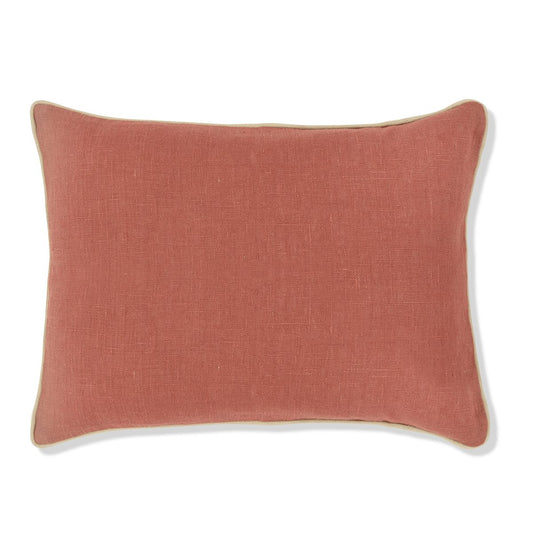 Bolster Cushion in Macadamia Velvet with Fan Edge Trim
