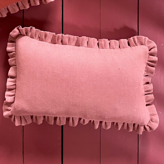 sirin terracotta cushion with matching frill