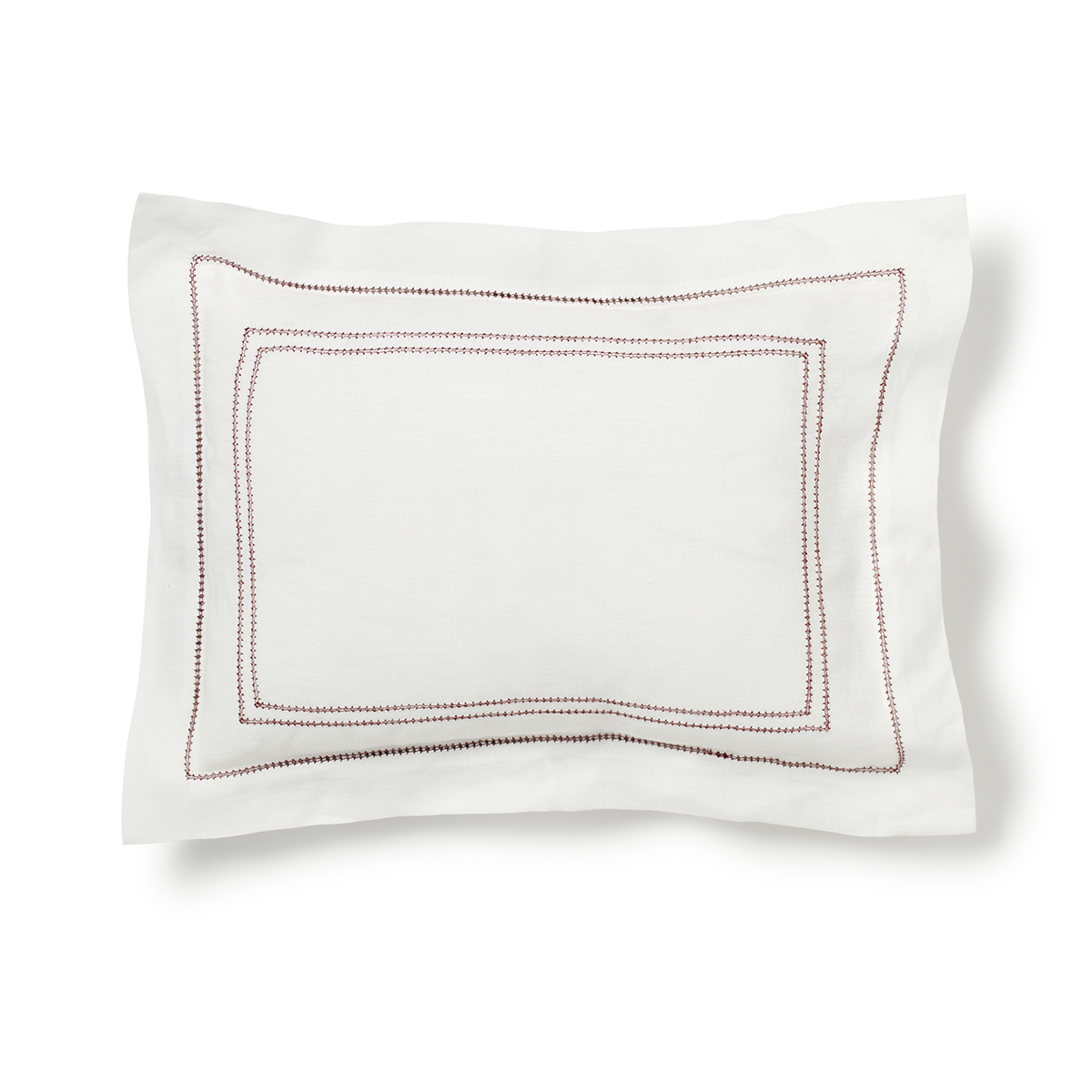 Small Red Hemstitch Pillow