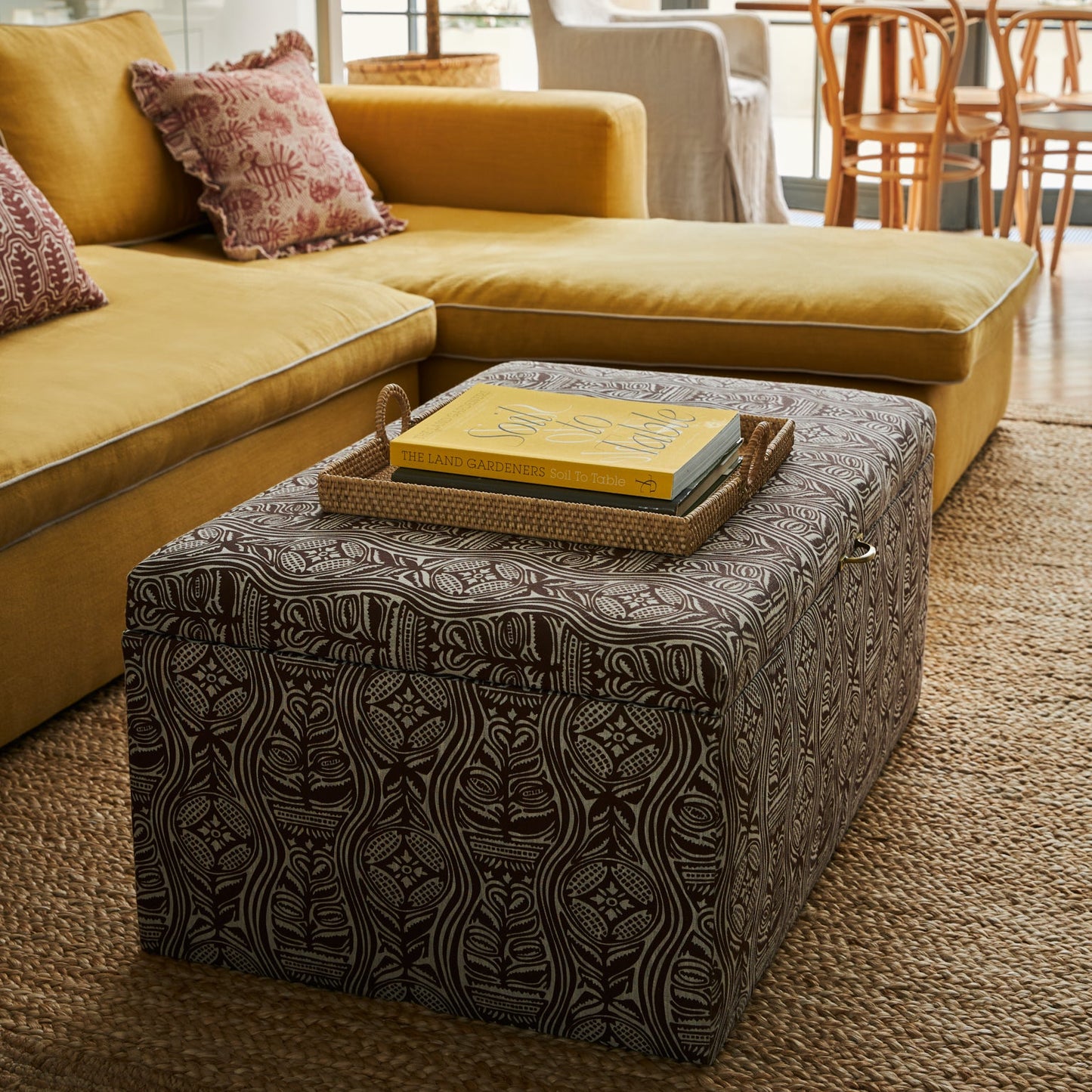 Dacha Dual Use Printed Linen in Tobacco/Natural