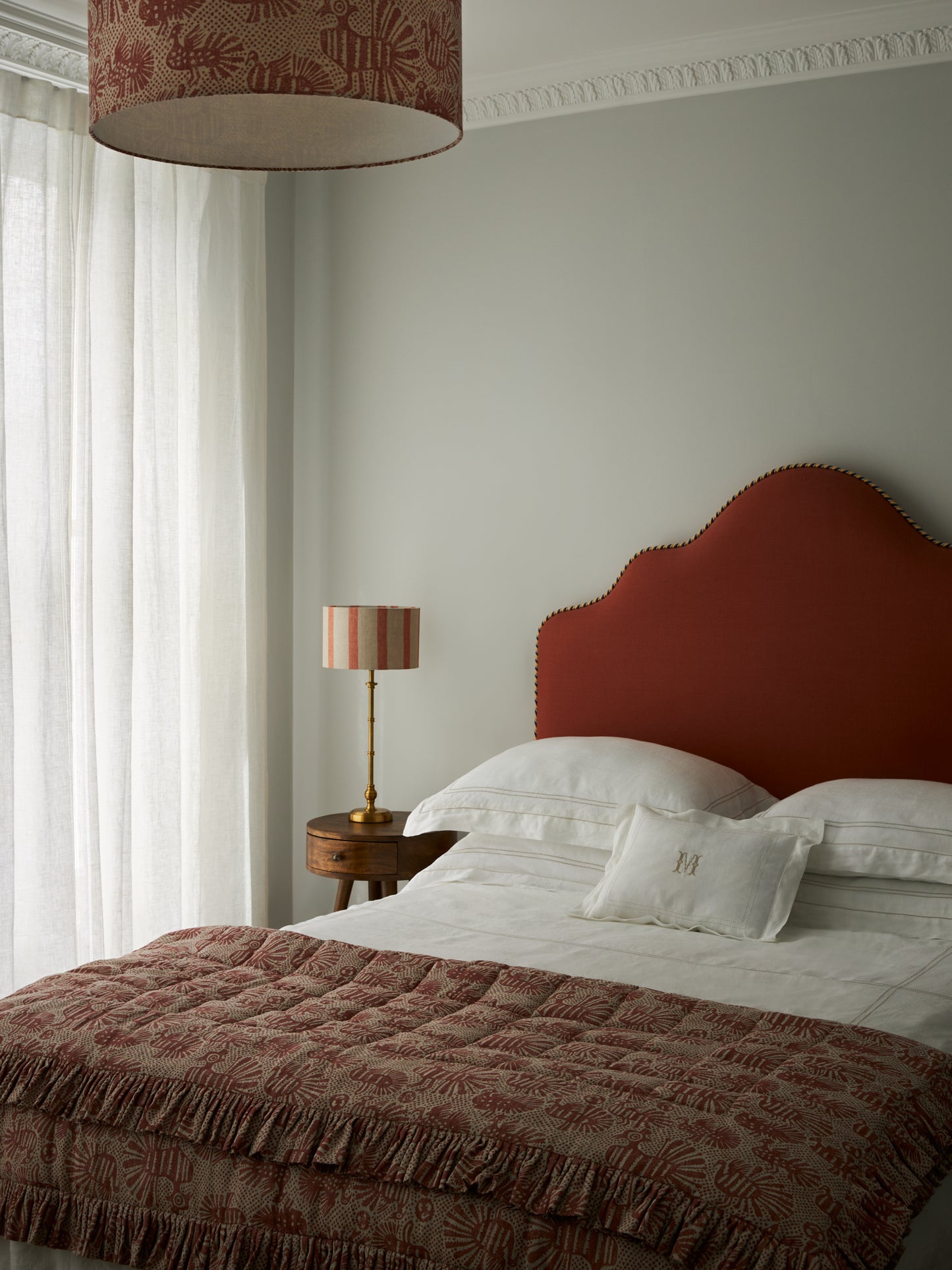 Sirin Dual Use Printed Linen Terracotta/Natural