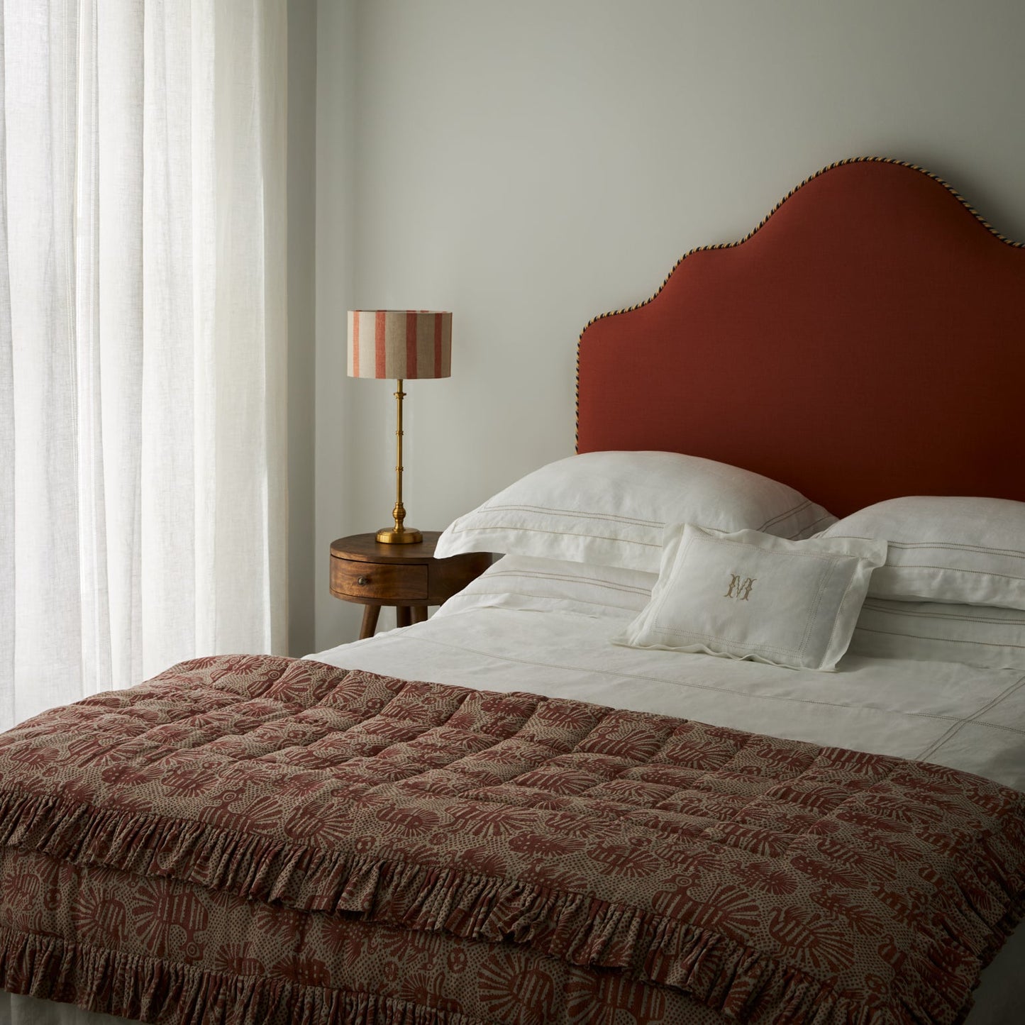 Sirin Dual Use Printed Linen Terracotta/Natural