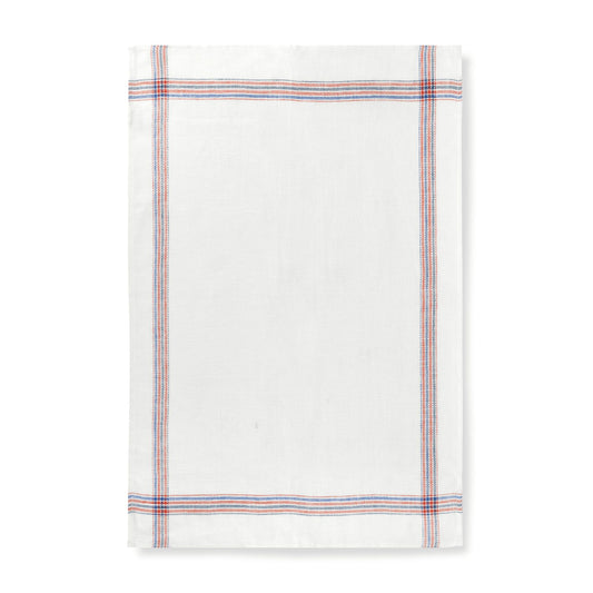 Tea Towels Bundle of 3 French Border Red & Blue