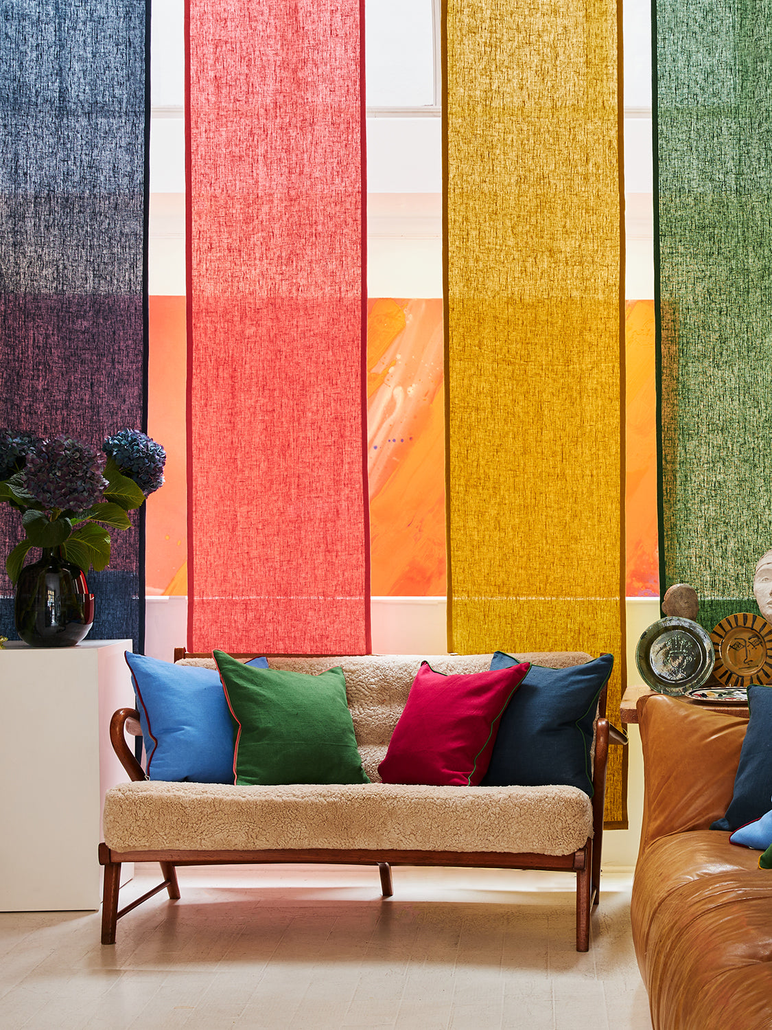 Volga Linen - Coloured Trim Cushions