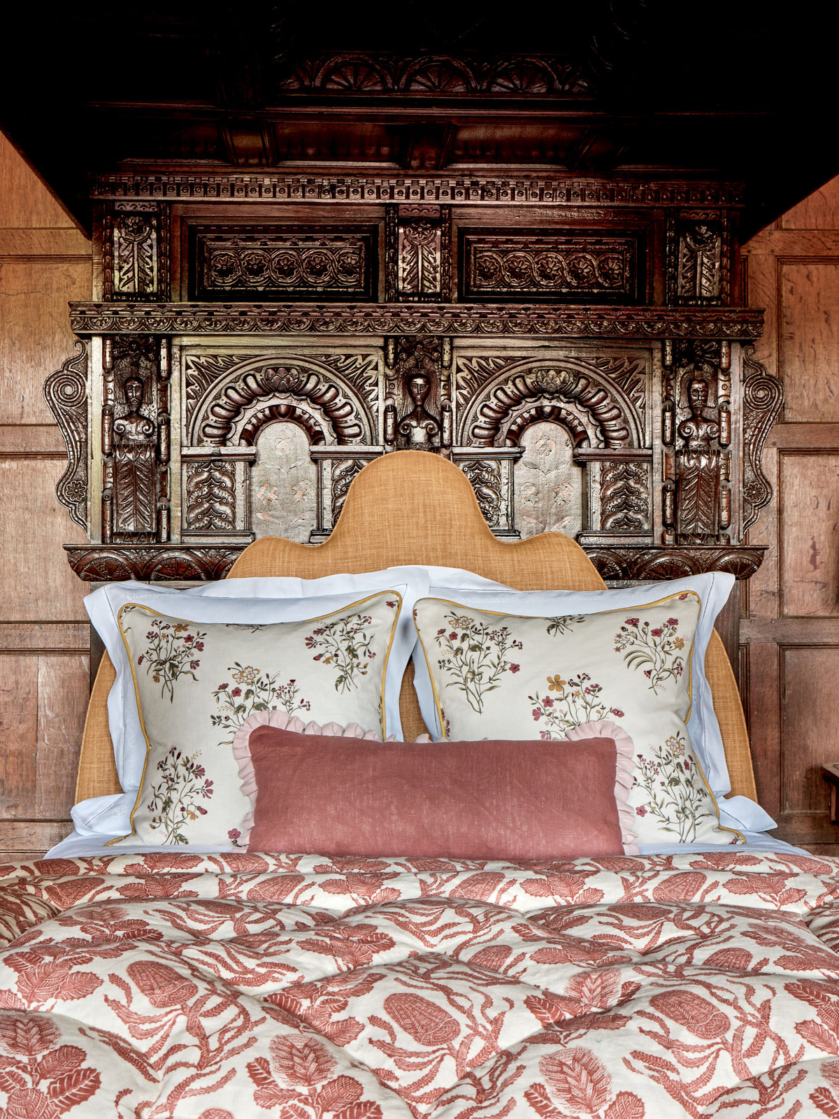 Available Now Cape Botanical Terracotta Eiderdown with Sirin Terracotta Trim and Reverse