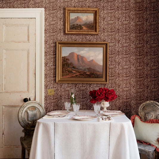 Dacha Dual Use Printed Linen in Tobacco/Natural