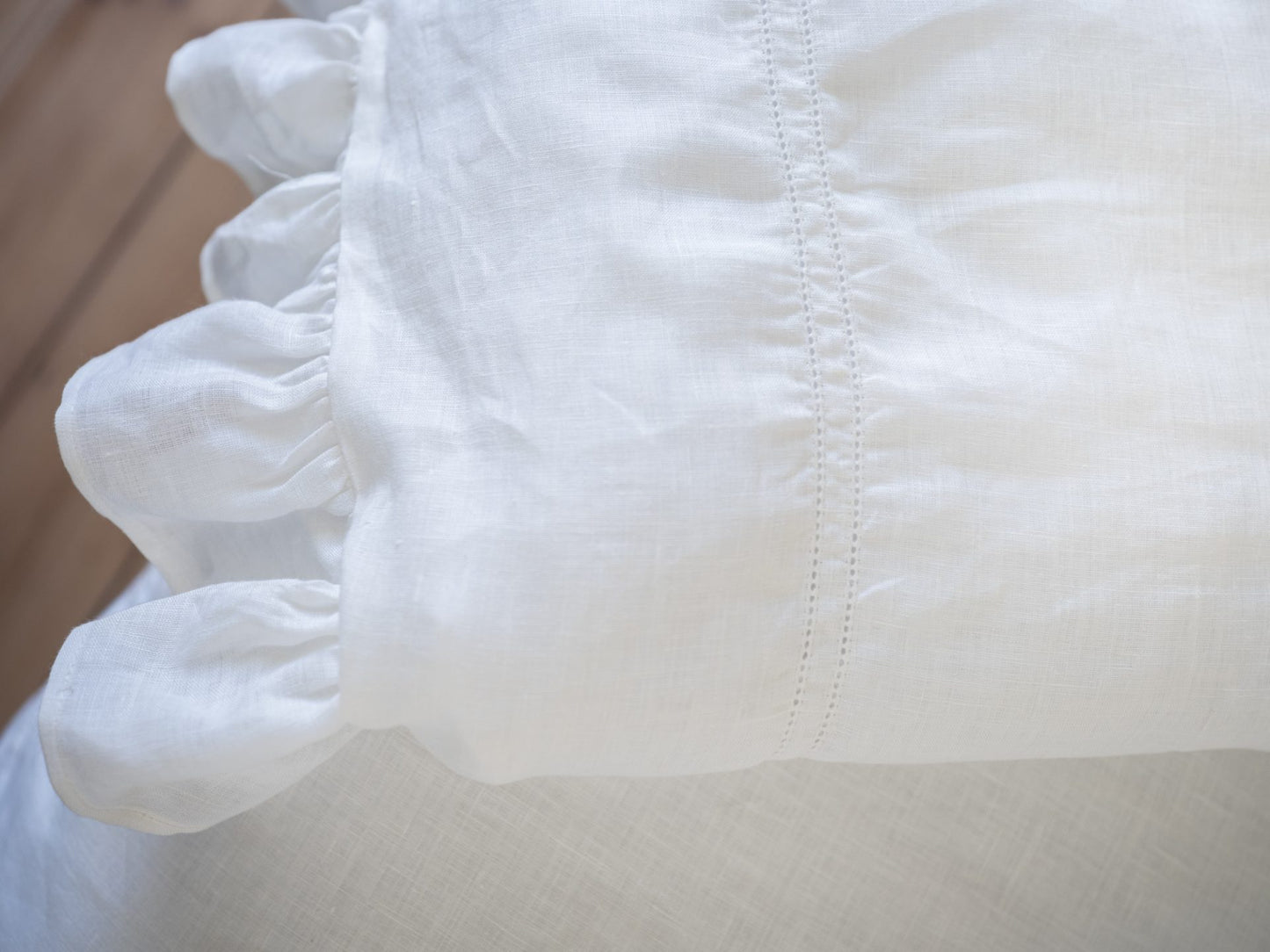 Single Ruffle Duvet Cover Ivory White