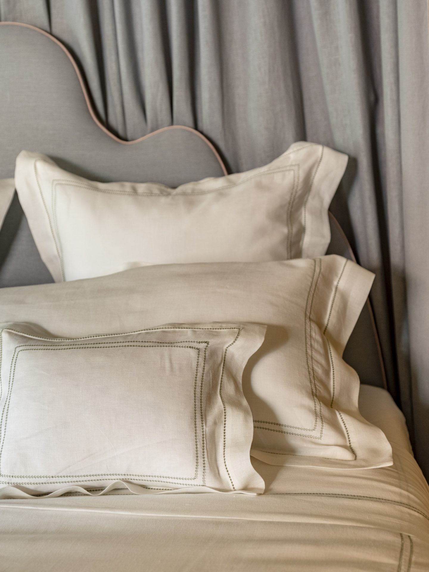 Top Sheet Hemstitch Botanical Green