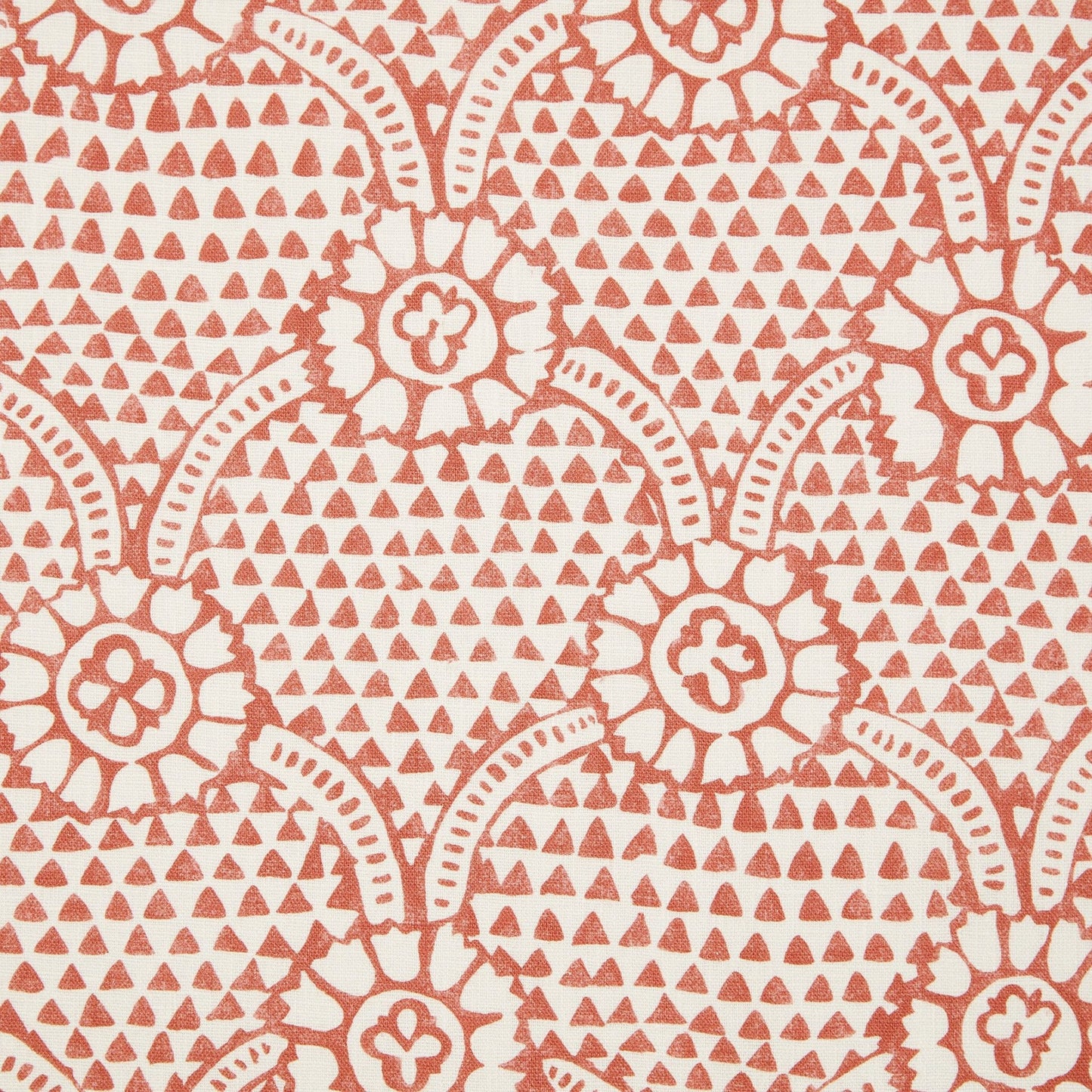 Paper-Backed Ivan Printed Wallcovering Linen Terracotta/Oyster