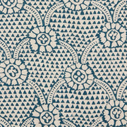 Paper-Backed Ivan Printed Linen Wallcovering Prussian Blue/Natural