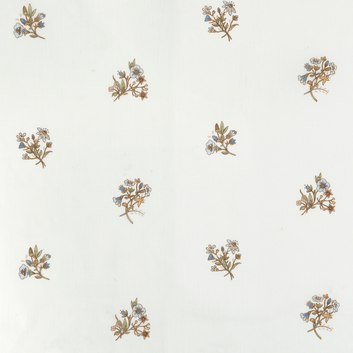 Sample - Flax & Field Posy Printed Voile Linen Multi/Ivory White