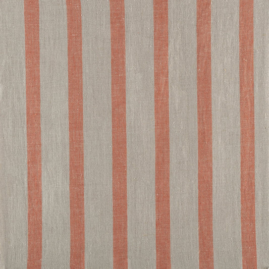 Sample - Bold Stripe Linen Terracotta/Natural