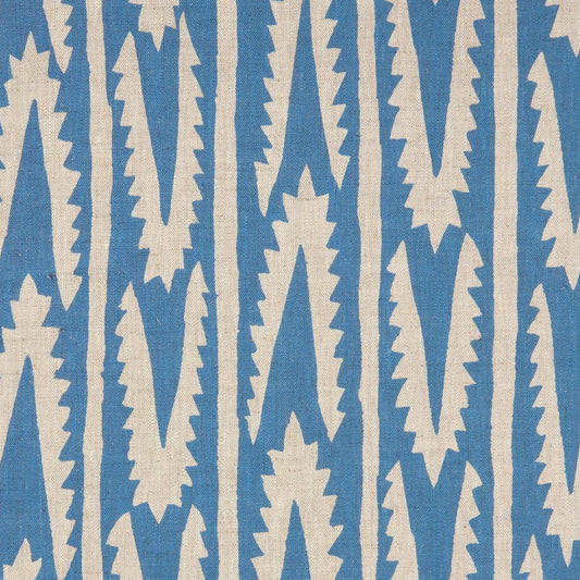 Shashka Dual Use Printed Linen Cornflower Blue/Natural