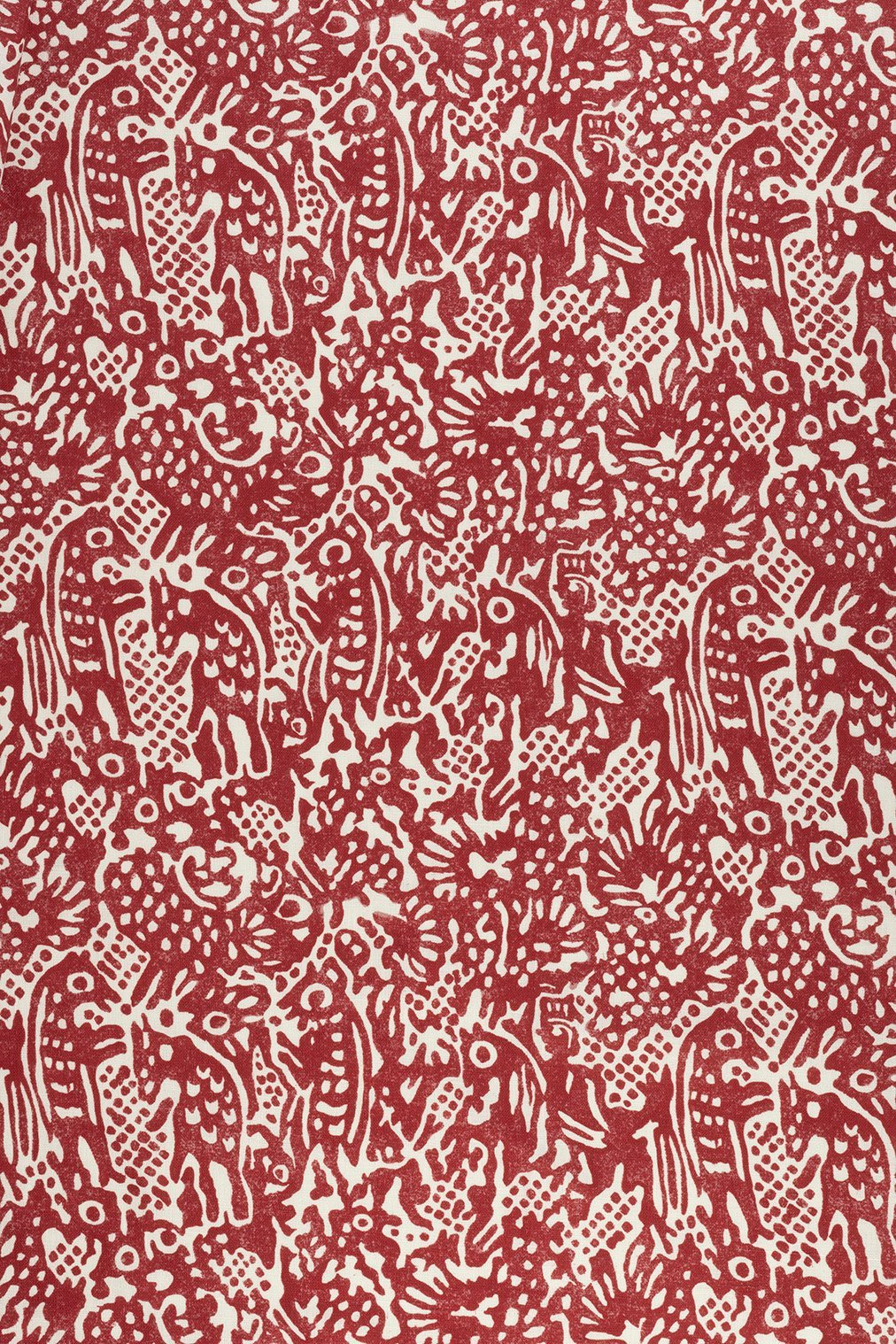 Sample - Alyosha Dual Use Archive Print in Volga Red/Ivory White