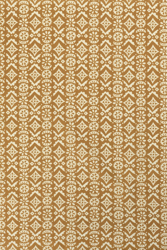 Sample – Dual Use Printed Linen Hawelka Old Gold/Oyster