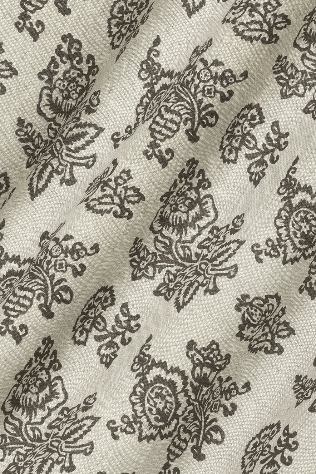 Flora Dual Use Archive Print in Charcoal/Natural