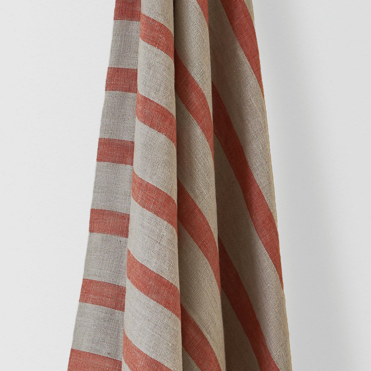 Bold Stripe Linen Terracotta/Natural – Volga Linen