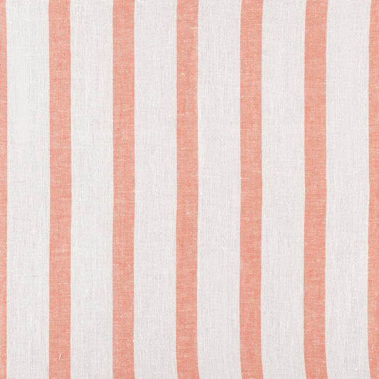 Bold Stripe Linen Coral/White