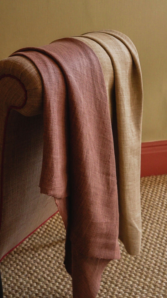 Mid Weight Laundered Linen Rust Red