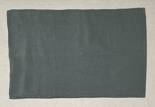 Hemstitch Pillowcase in Crushed Slate Grey