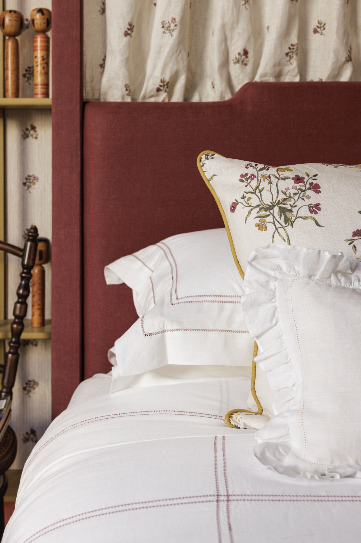 Top Sheet Hemstitch Claret