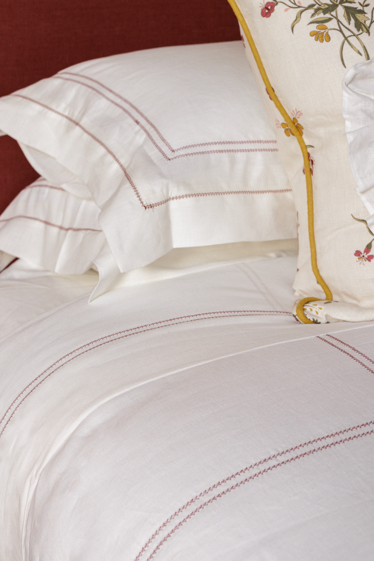 Top Sheet Hemstitch Claret