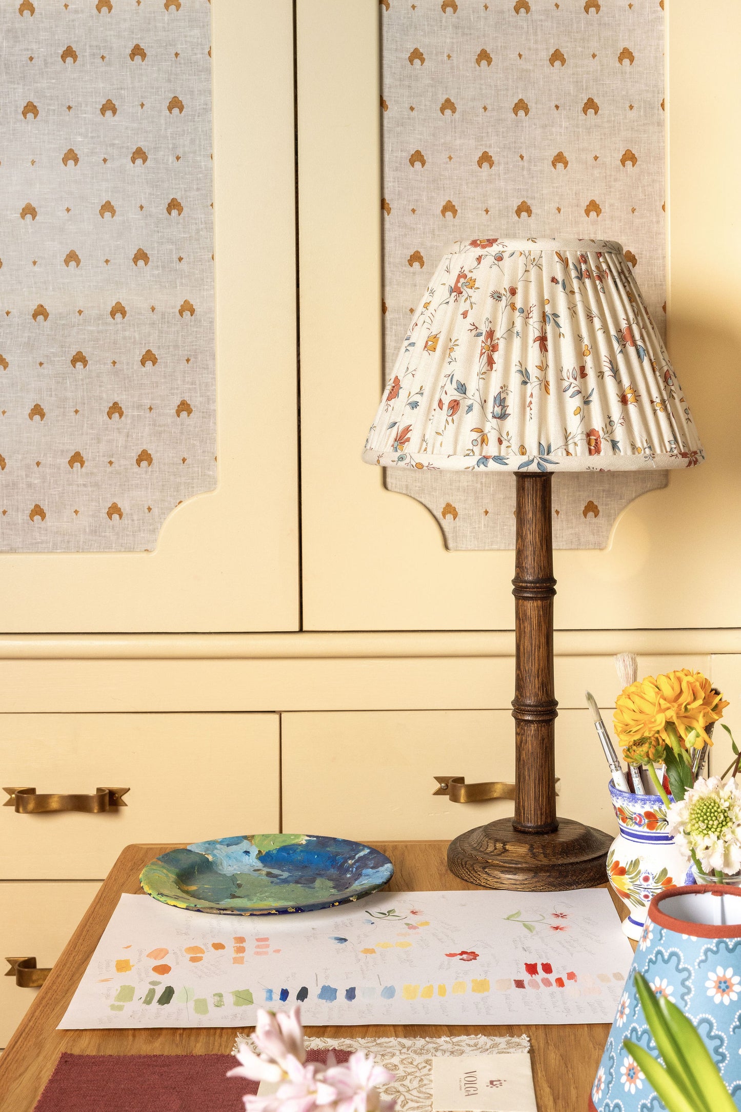Kokoshnik Printed Voile Linen Old Gold/Oyster