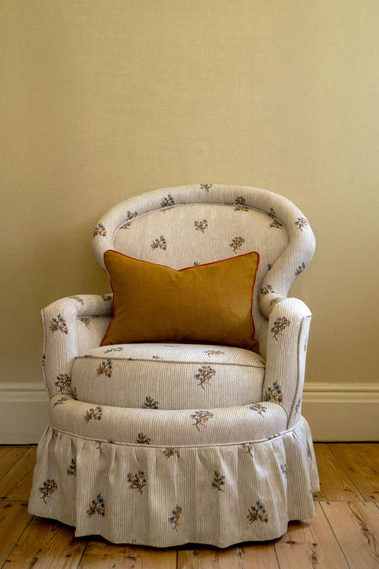 Flax & Field Posy Pinstripe Dual Use Printed Linen Multi/Oyster