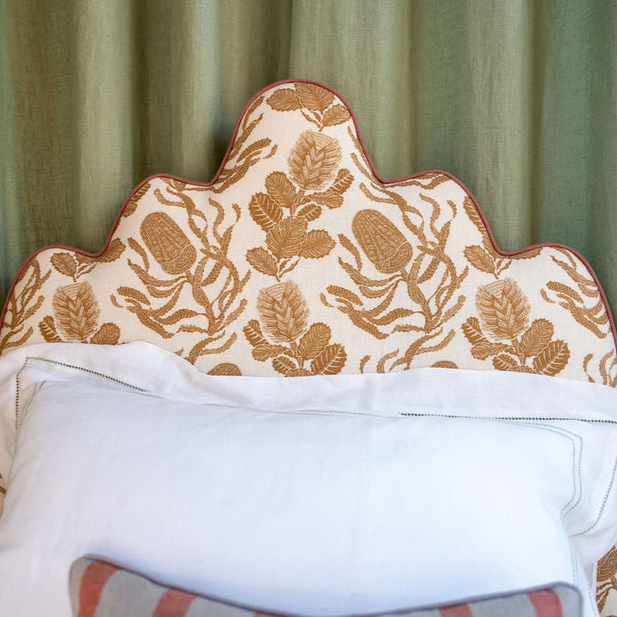 Cape Botanical Dual Use Printed Linen Old Gold/Oyster