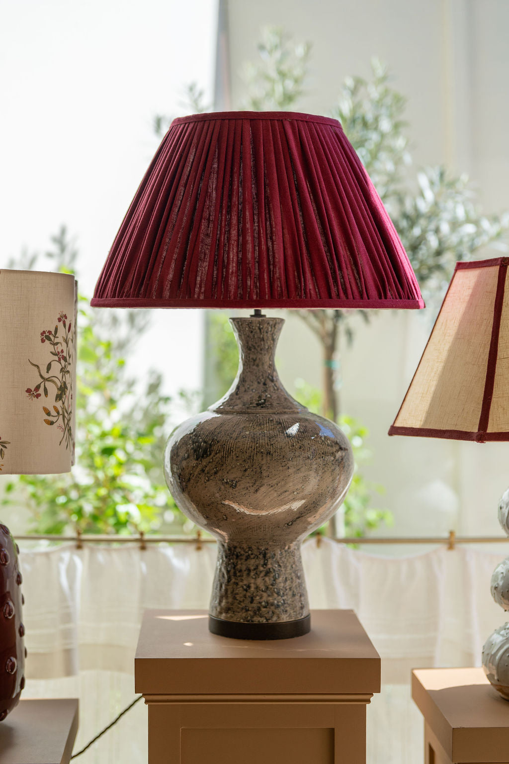 Made to Order Hand Pleated Empire Lampshade in Scarlet