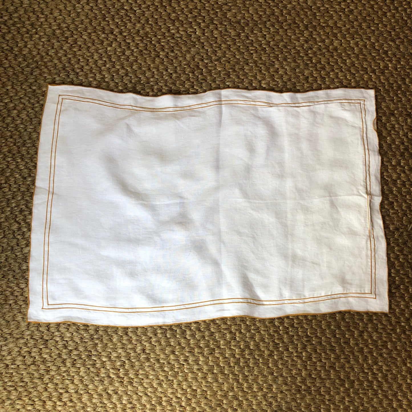 Development Sample - Hemp Standard Rectangle Pillowcase With Triple Old Gold Border