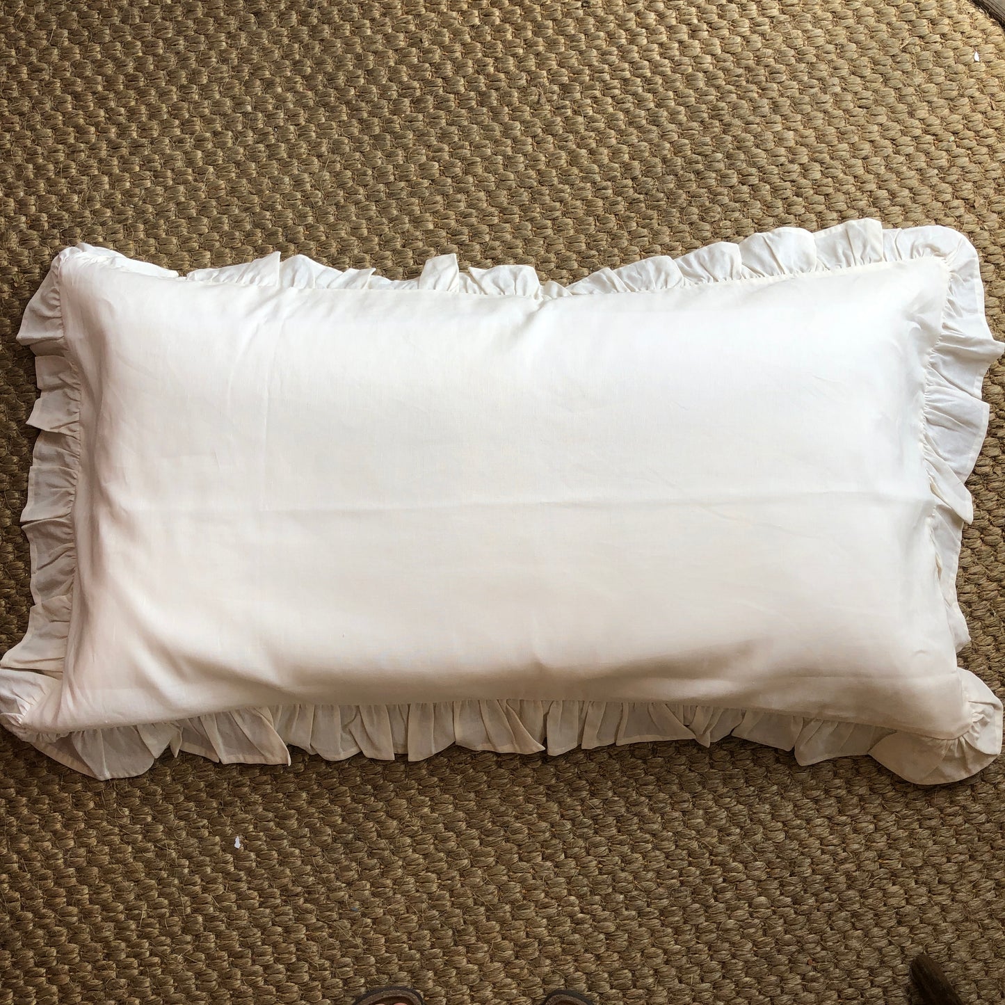 Development Sample - Super King Ecru Ruffle Pillowcase