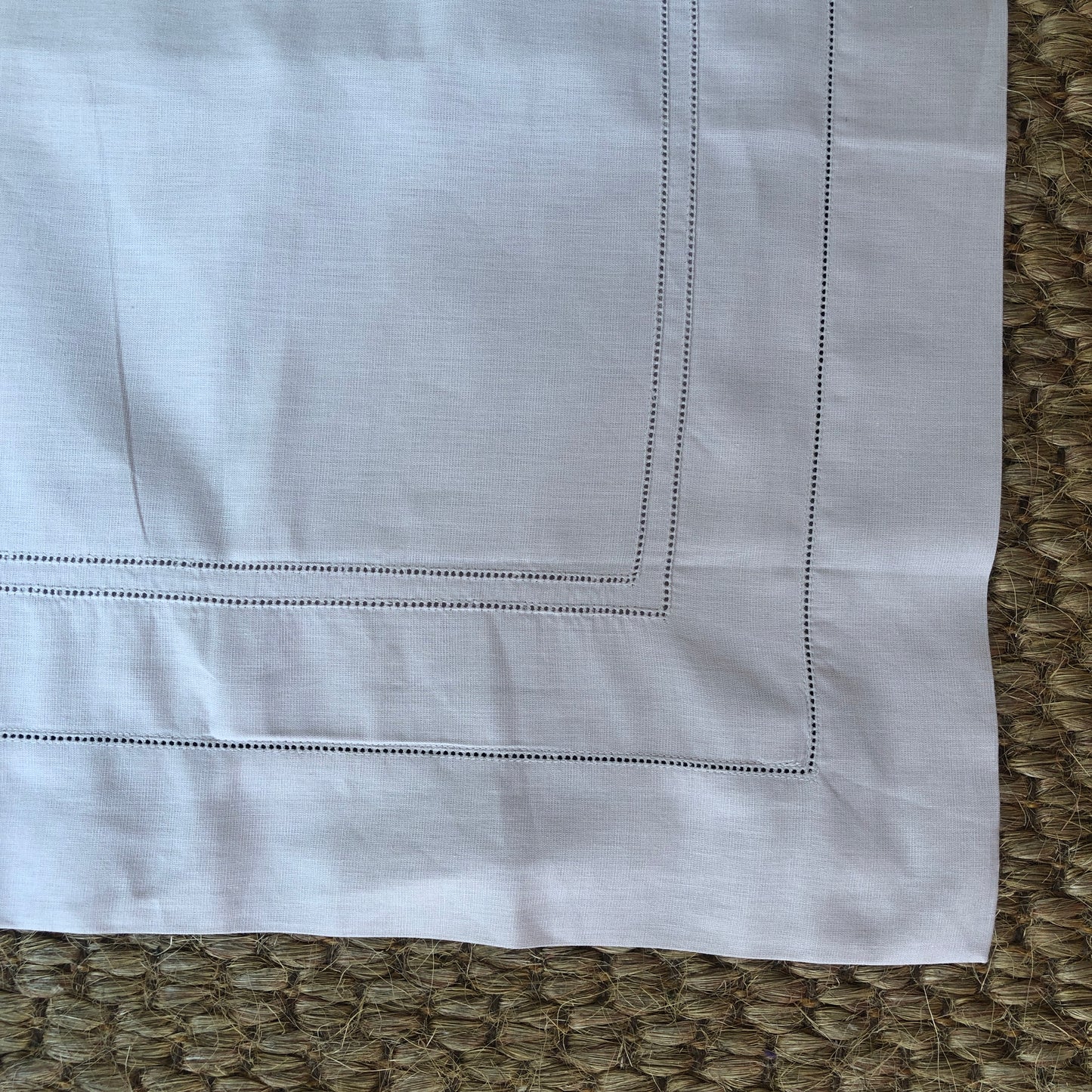 Development Sample - Super King Parma Grey Hemstitch Pillowcase Cotton/Linen blend